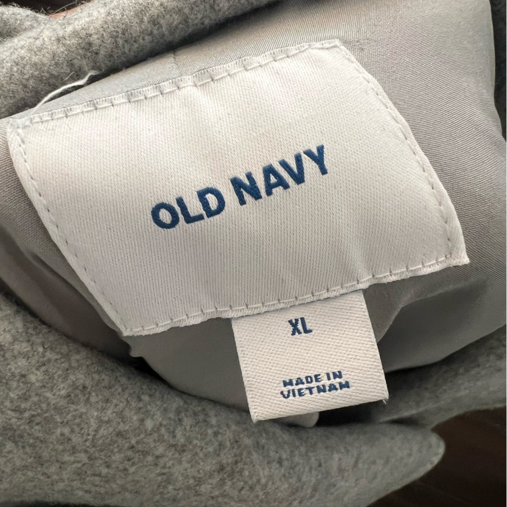 Old Navy wool-blend soft-brushed heather gray peacoat double breasted classic XL - Picture 5 of 6